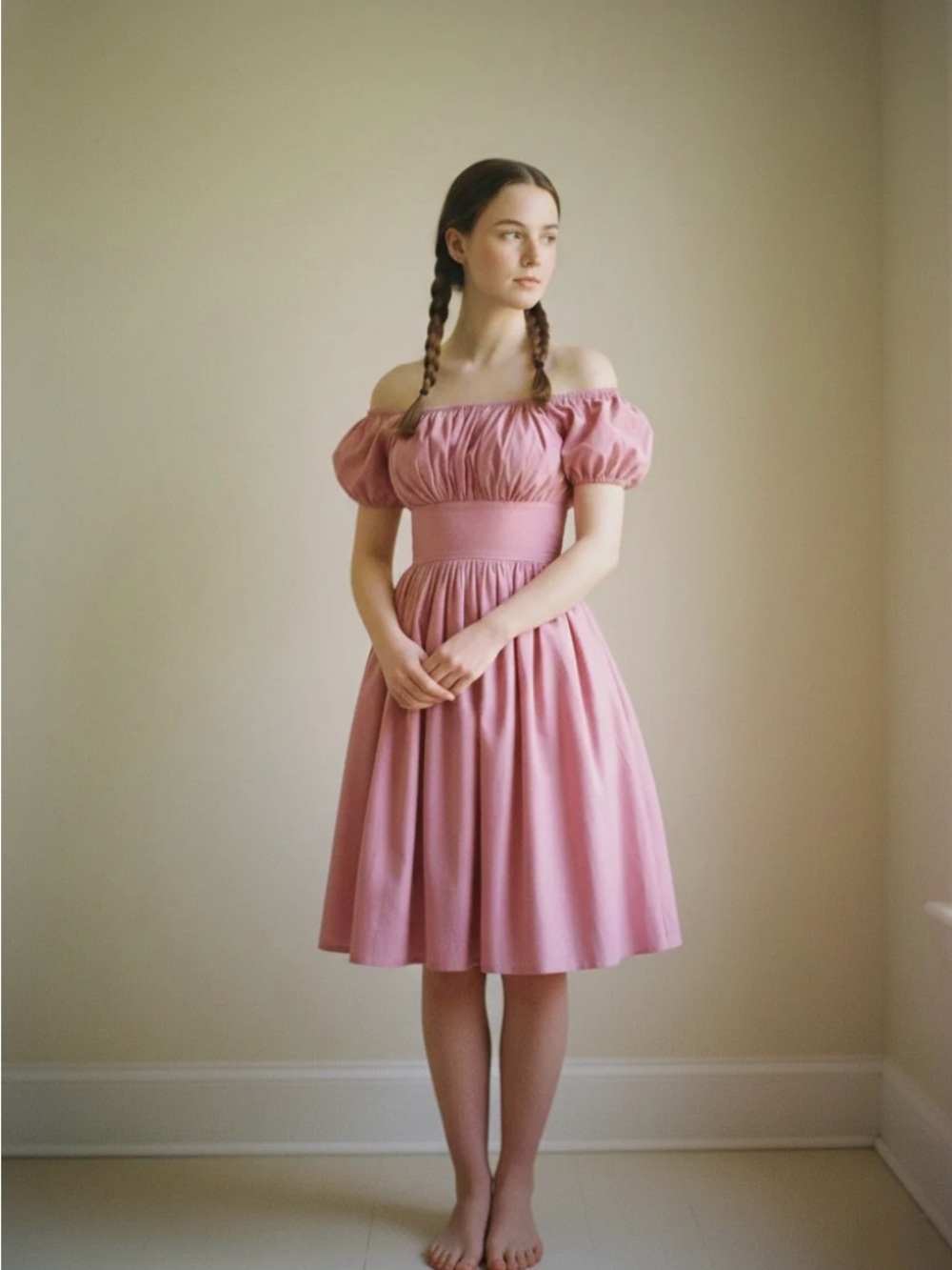 Hearts and Found Loretta Cotton Dress in Rose Mauve
